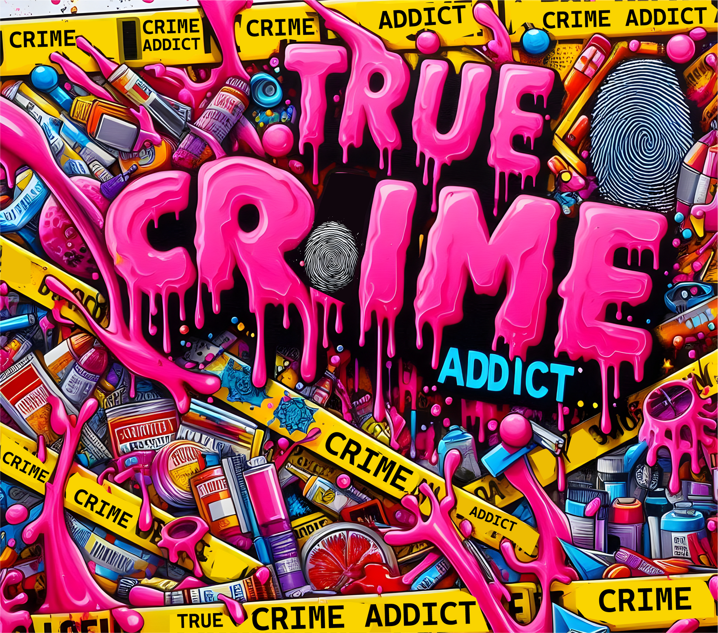 20oz or 25oz True Crime SKINNY TUMBLER - Free Personalization