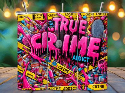 20oz or 25oz True Crime SKINNY TUMBLER - Free Personalization